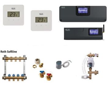 Roth Softline komplet trådløs gulvvarmestyring med pumpe - 6 kredse (kun 1 stk.)